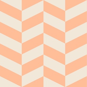 Soft-pastel-light-kitschy-fuzz-peach-and-neutral-pristine-beige-chevron-zigzag-XL-jumbo