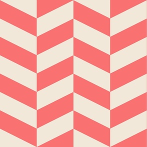 Reddish-pink-georgia-peach-and-neutral-pristine-beige-chevron-zigzag-XL-jumbo