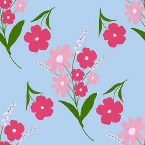 Springtime Floral Bouquet Surface Pattern: A Hand-Drawn Folk Art Masterpiece