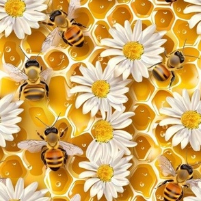 Bees and Daisies 1