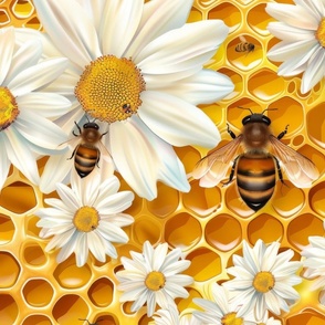 Bees and Daisies 2