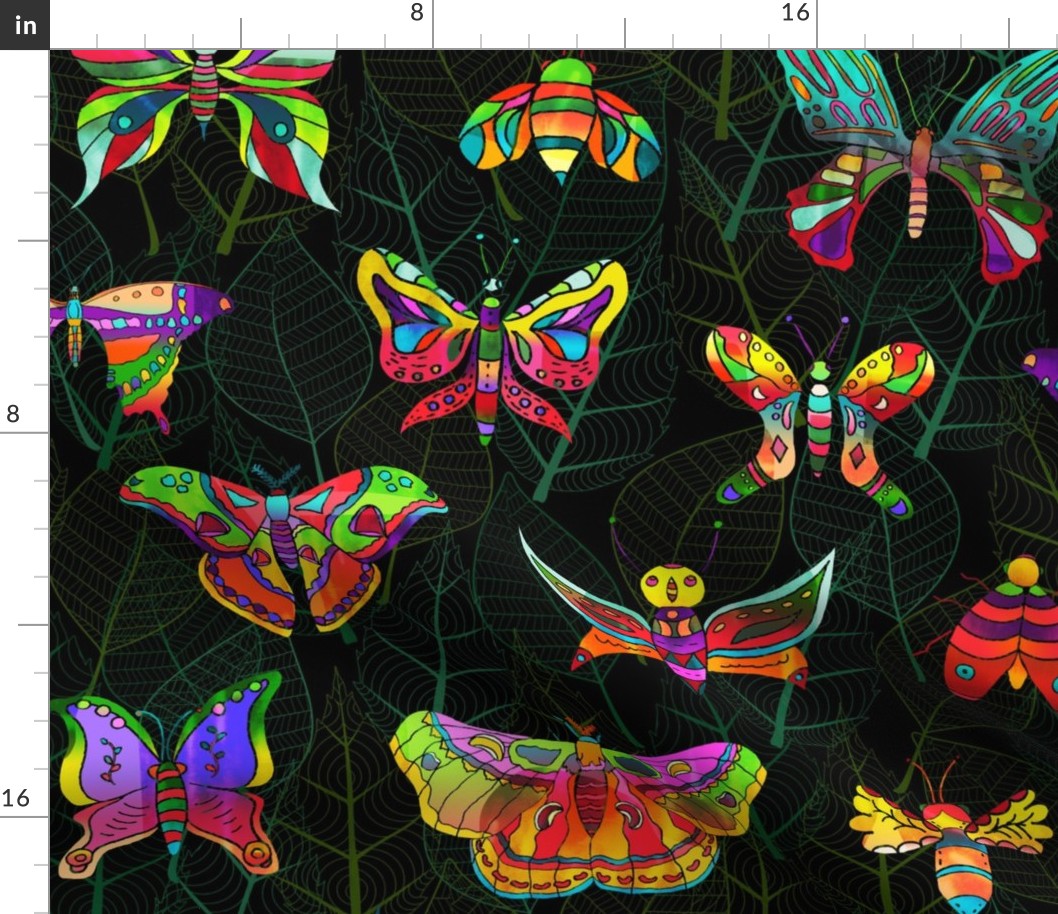 Colorful Moths of the World Dark Background