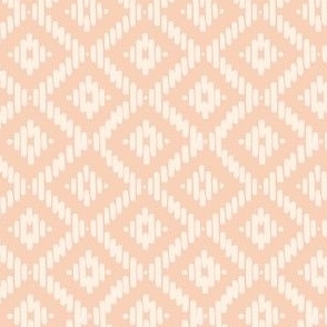 Hand painted diamond basket weave in pale pink and cream