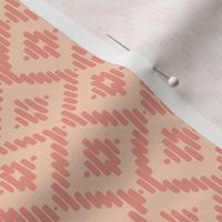 Hand painted diamond basket weave in soft pink and salmon pink