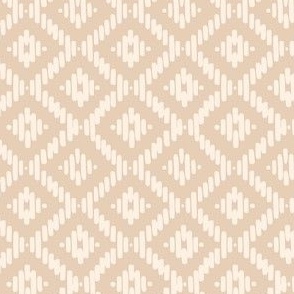 Hand painted diamond basket weave in beige and cream