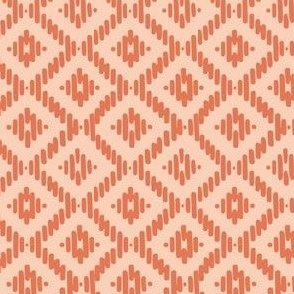 Hand painted diamond basket weave in Soft Pink and Terracotta