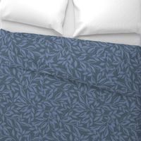 Elegant Fall Autumn Foliage in Deep Ocean Blue and Chambray Blue