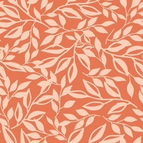 Elegant Fall Autumn Foliage in Soft Terracotta and Apricot Pink