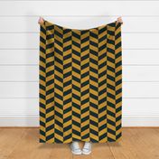 Retro-vintage-bold-mustrad-yellow-and-1970s-dark-night-blue-chevron-zigzag-XL-jumbo