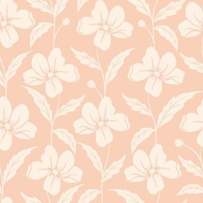 Harvest Time Apple Blossom Stripe in baby pink and ivory linen.