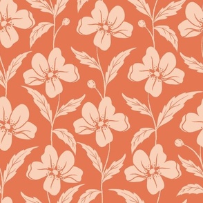 Harvest Time Apple Blossom Stripe in terracotta and soft apricot.