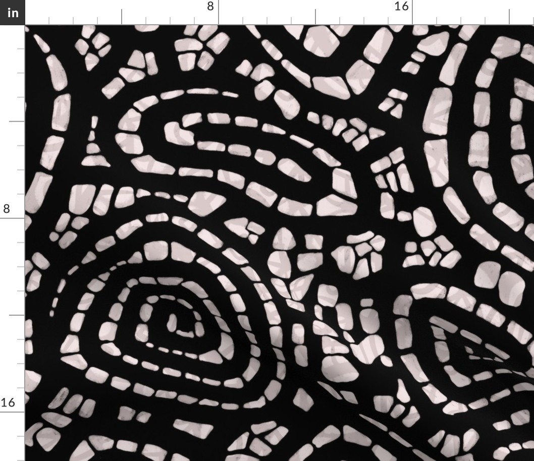 Rocks & Swirls - Tonal Texture  (in black, grey, white)