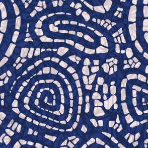 Rocks & Swirls - Tonal Texture (in navy, blues, grey, white)