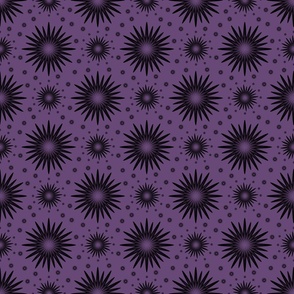 Black Floral Starry Skies on Cult Purple