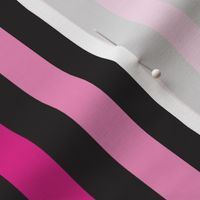 Thick Stripes of Bright Pinks and Black/Small Scale/~3" repeats/Dolls Wear Pink Collection