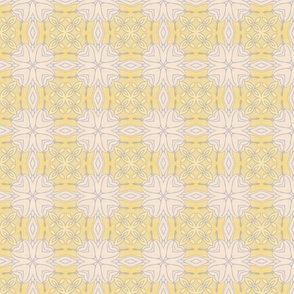 Tulipano Bold Checked Florals in Pastel Yellow and Pink