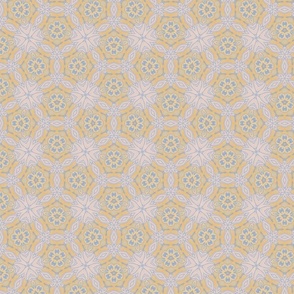Tulipano Hexagonal Florals in Peach and Lilac