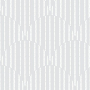 Coastal Stripes Scallops in Pearl white gray