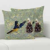 Baltimore Oriole Painting Egg For Pillow