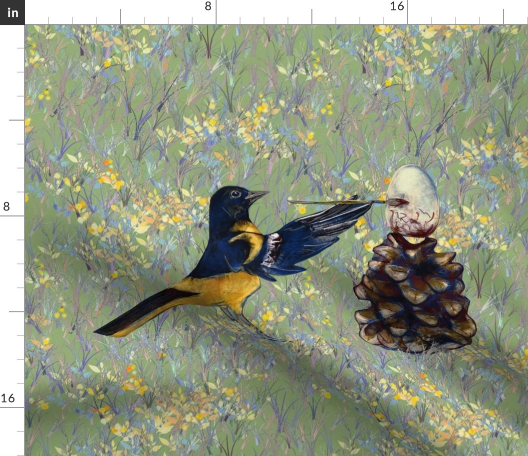 Baltimore Oriole Painting Egg For Pillow