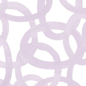 Painted Lilac Circles on White 