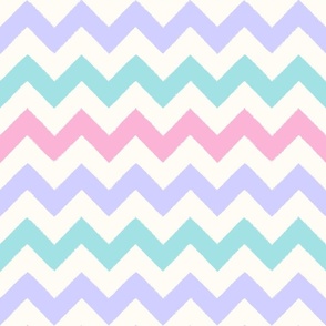 TEXTURED CHEVRONS | 24" | 90s retro pastels zigzag fun in lilac, blue and pink | for kids bedding and wallpaper