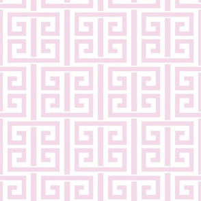 greek key/light pink and pure white/medium