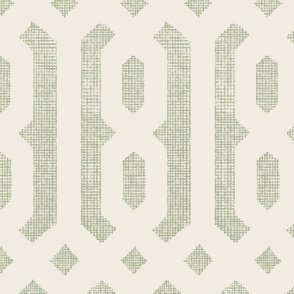 borders 01 - creamy white_ light sage green - textured geoemtric