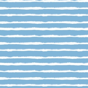 Abstract watercolor stripes-dusty blue and white
