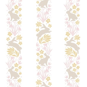 nursery bunny stripes/pink yellow beige/medium
