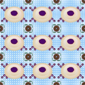 jellies_ cherries_ chocolates and dots - blue