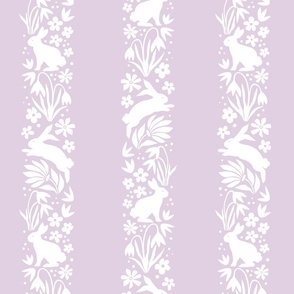 nursery bunny stripes/white on lavender/medium