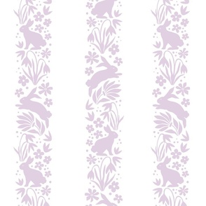 nursery bunny stripes/lavender on white/medium