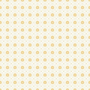 floral tile light gold yellow on white hand drawn flower outline geometric quatrefoil two color 1 one inch pastel blender kitchen wallpaper and home decor