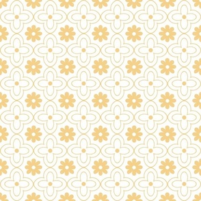 floral tile gold on white hand drawn flower outline geometric quatrefoil two color 2 two inch pastel blender kitchen wallpaper and home decor