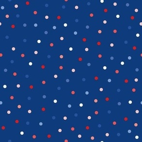 All American Red white and navy blue polka dots confetti
