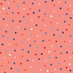 All American Red white blue  and pink polka dots confetti