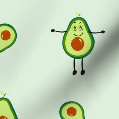 Avocados practicing yoga with cute expression