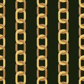 Large Gold Chain on Green Black Style 1