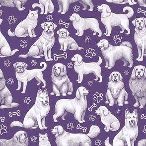Dog Breeds Purple 