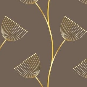 Apache plume flowers in plain gold on brown