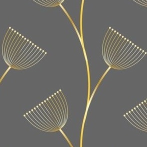 Apache plume flowers in plain gold on grey