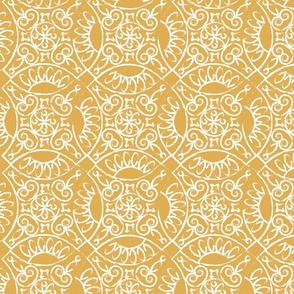 arabic watercolor mustard tiles