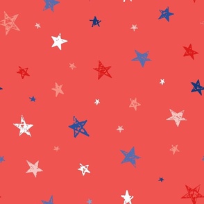 4th of July Red White and Blue stars