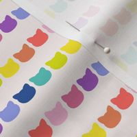 Rainbow Cat flowers - Rows of cats in rainbow colors lgbtq+ pride designs on cream 