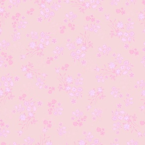 Pink ditsy pattern with pink background