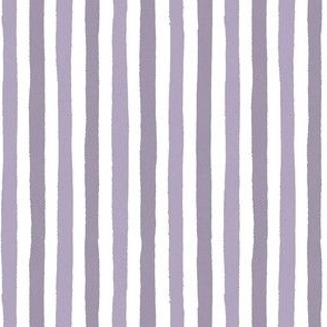 Extra Small - Provence Purple Violet and Spring lilac purple and white wonky handdrawn stripe with textured edges - cute kids room nursery stripe - vertical stripes - painted stripe -