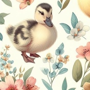 Baby Ducks Pink Floral