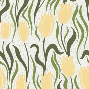 Tulip field yellow and white tones