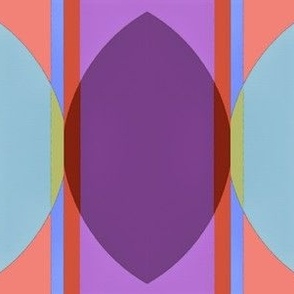 Colorful geometric shapes and stripes purple pink light blue and orange 